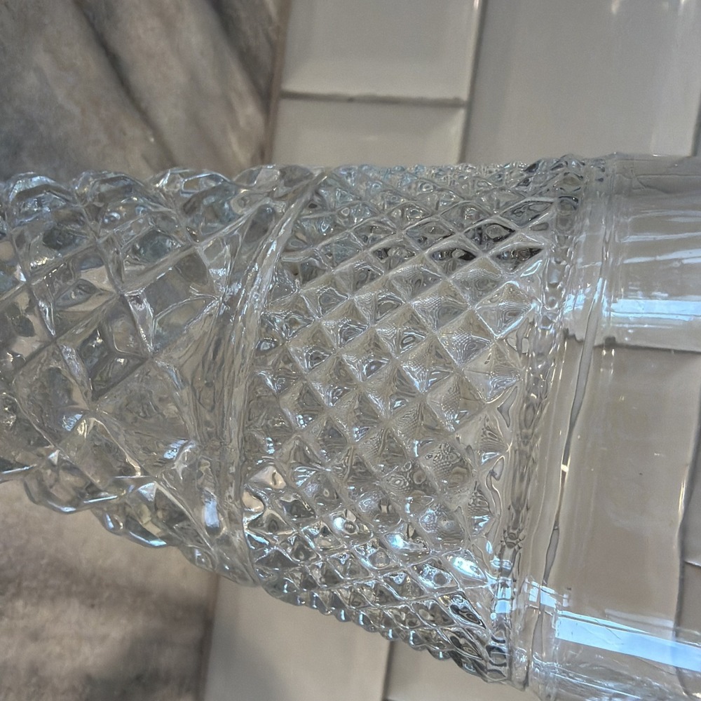 5 Vintage Anchor Hocking Wexford Tumblers Diamond Pattern Clear Glass GW0021 - Picture 4 of 10